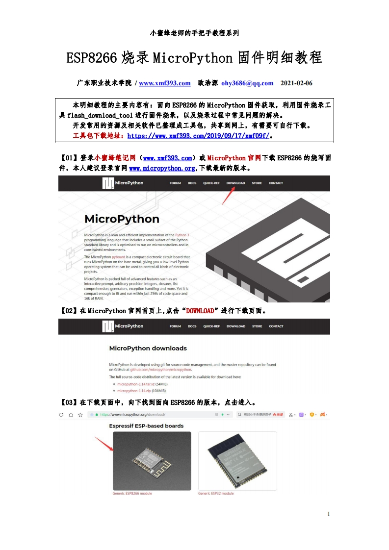 01-ESP8266烧写MicroPython固件教程