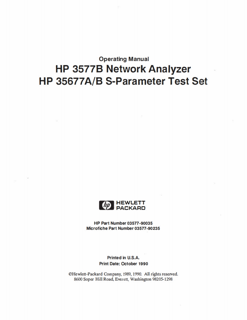 05_HP_3577B_Operators操作说明书手册