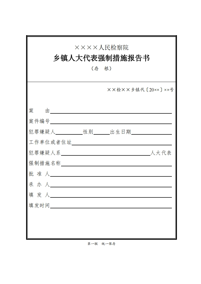060乡镇人大代表强制措施报告书