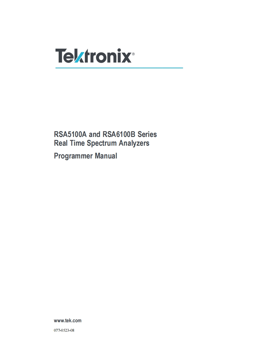 077-0523-08_RSA6100B-RSA5100A-Signal-Analyzers-操作说明书手册