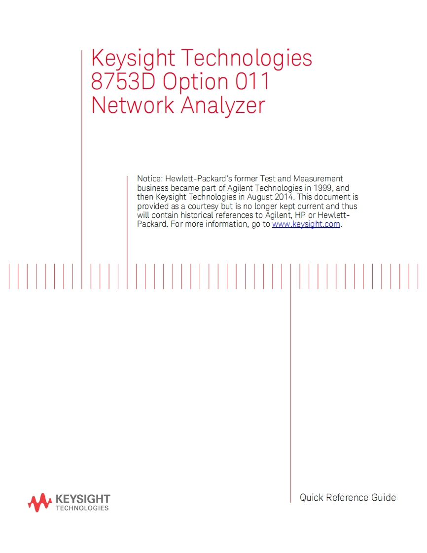 08753-90305_8753D_Option_011_Network_Analyzer_操作说明书手册