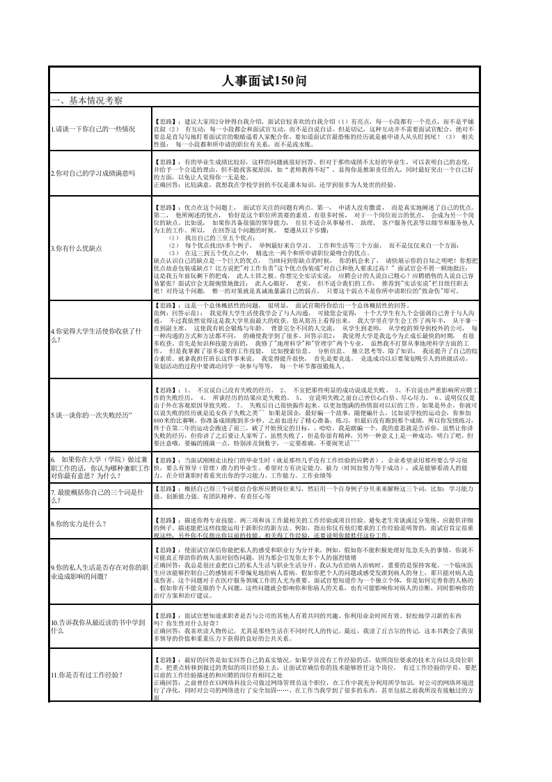 09-人事经典面试题剖析