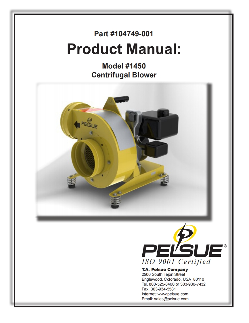 104749-001-Product-手册说明书指南-1450-Centrifugal-Blower