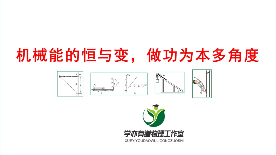 117机械能的恒与变做功为本多角度