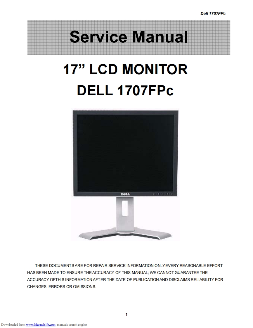 1707fpc_Dell_Monitor_维修电器原理图手册