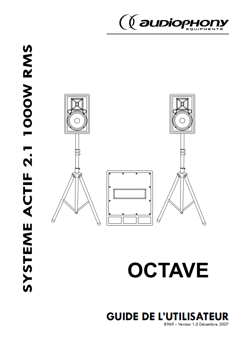 17109_audiophony-octave-active-subwoofer-set-1000w_使用说明书手册_FR