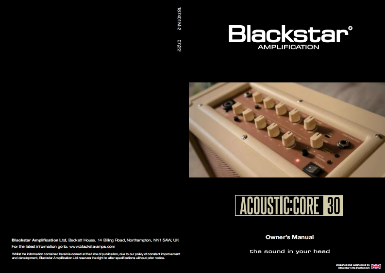 187401M-2-ACOUSTIC-CORE-30-操作说明书手册