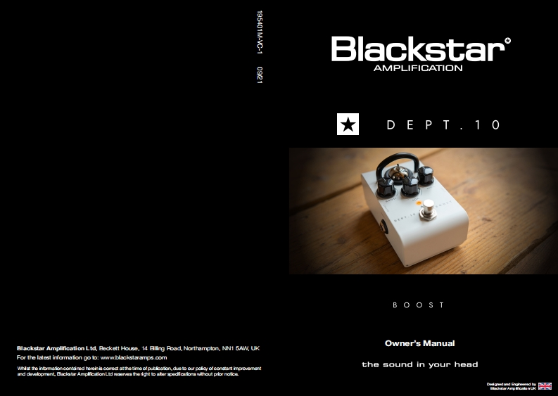 195401M-VC-1-DEPT-10-BOOST-操作说明书手册