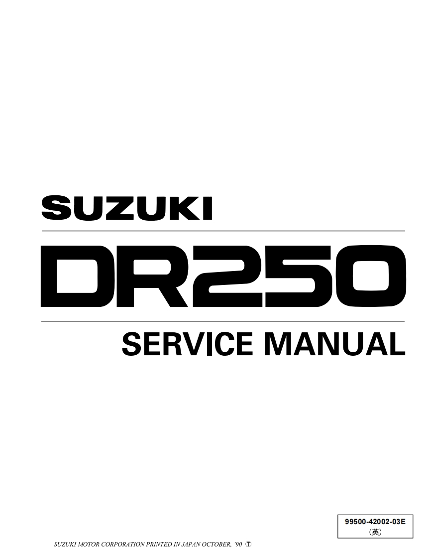 1SuzukiDr250_Dr-250_Sp250_1982-1985_Service_Repair_Manual摩托车维修手册
