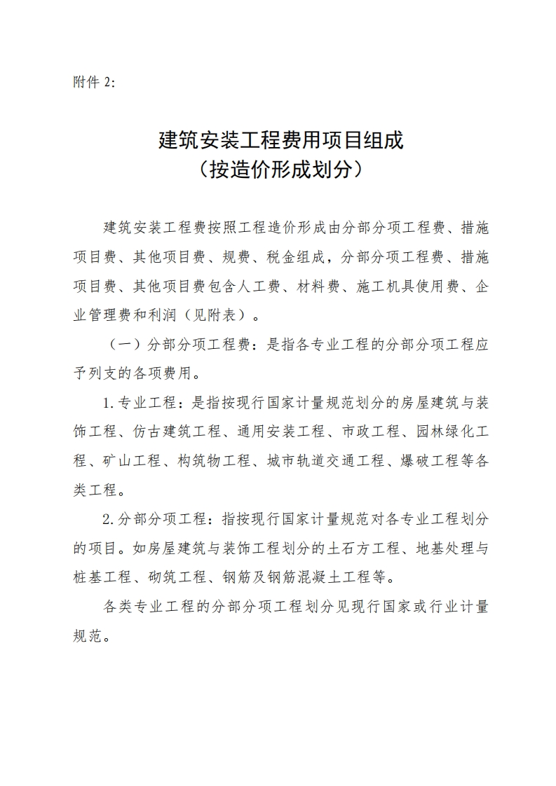 2.建筑安装工程费用项目组成（按造价形成划分）
