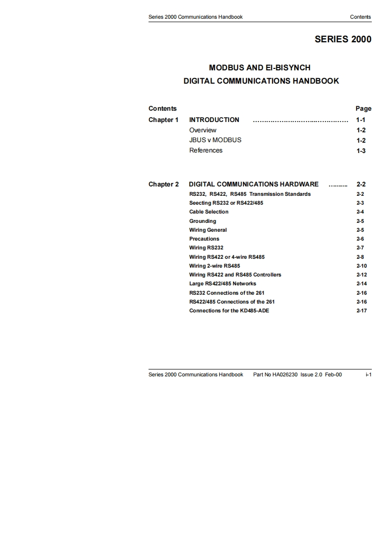 2000仪表系列通讯手册（英文）