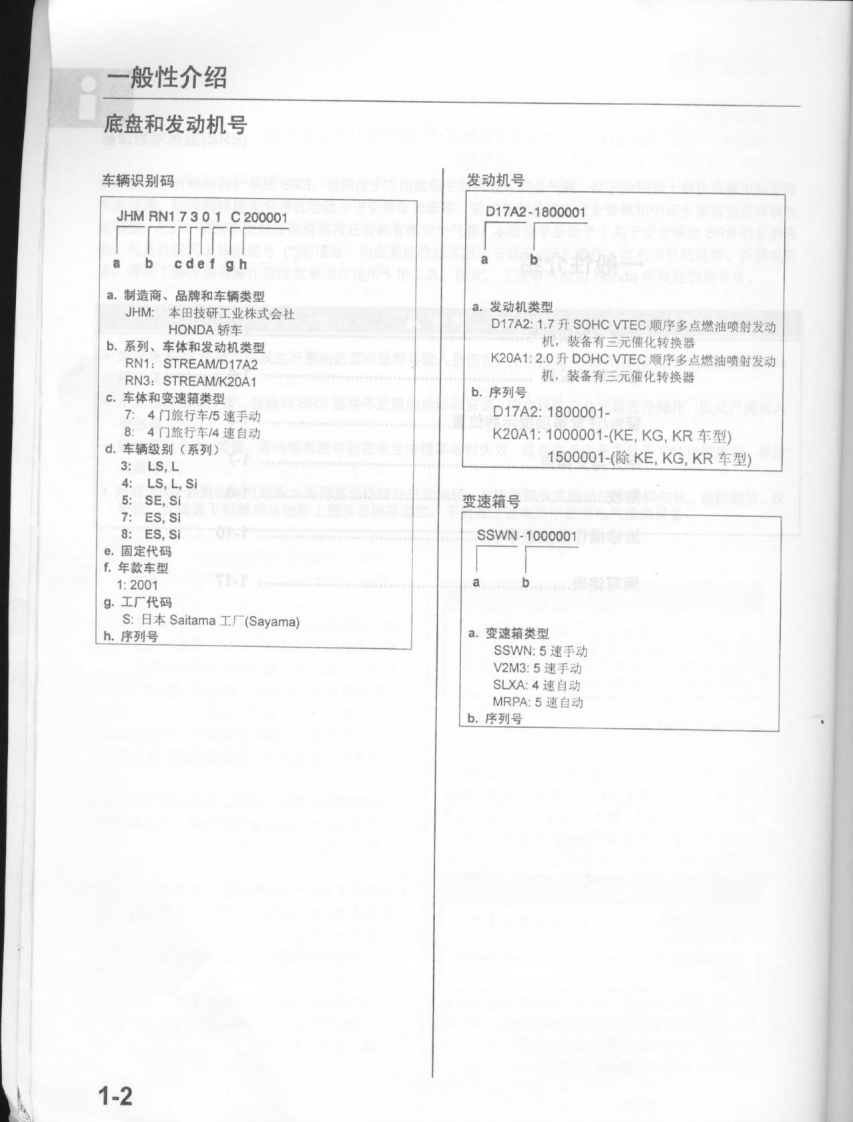 2002款stream时韵维修手册