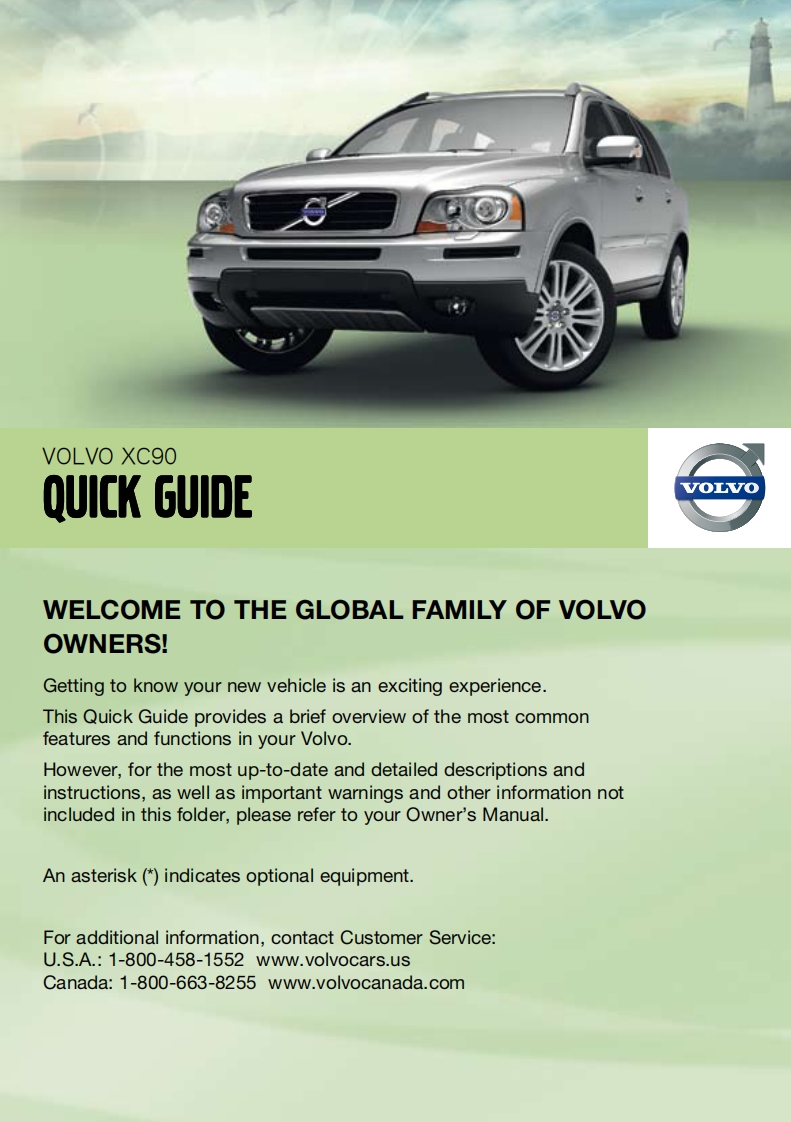2011-Volvo-XC90-车主快速操控说明书指南