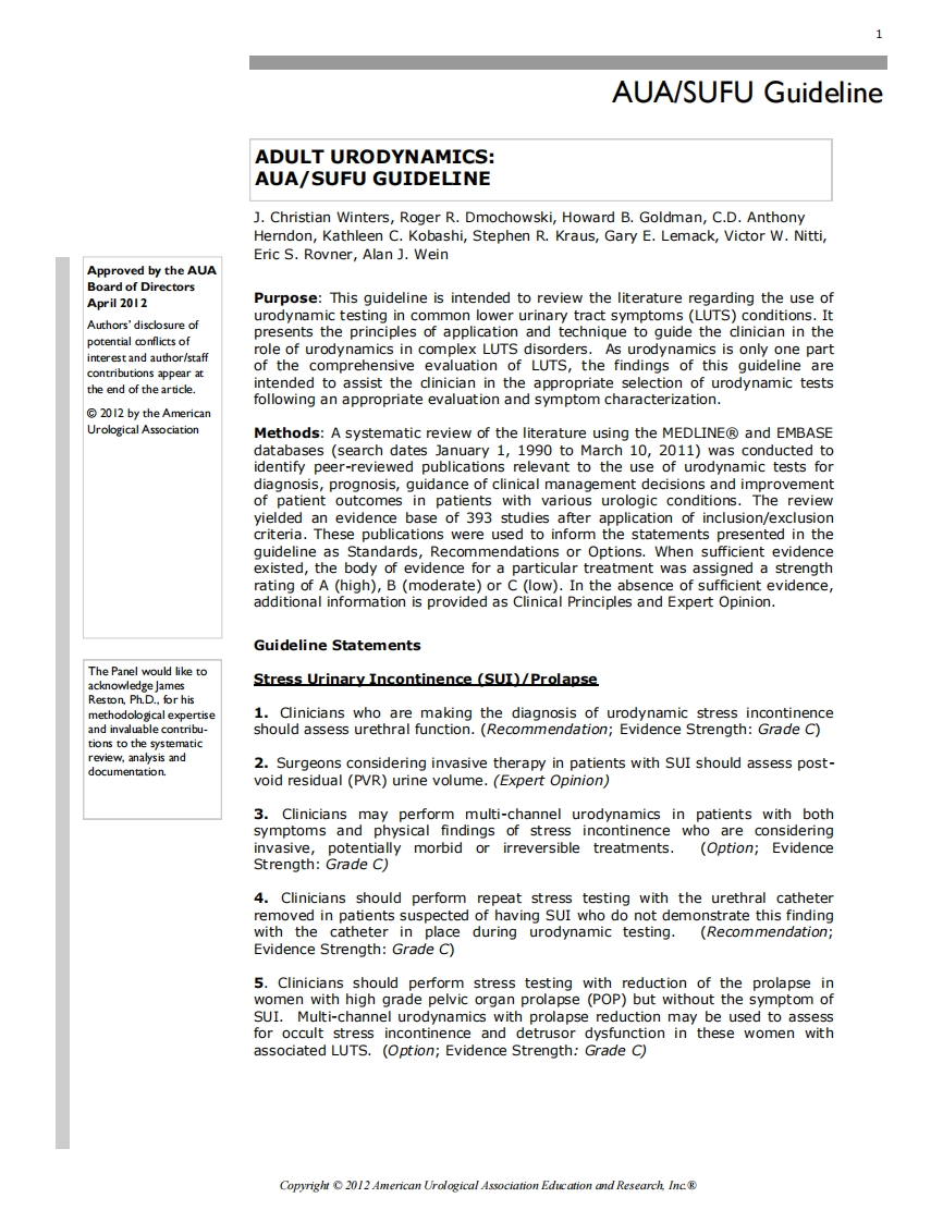 2012-AUA-Adult-Urodynamics