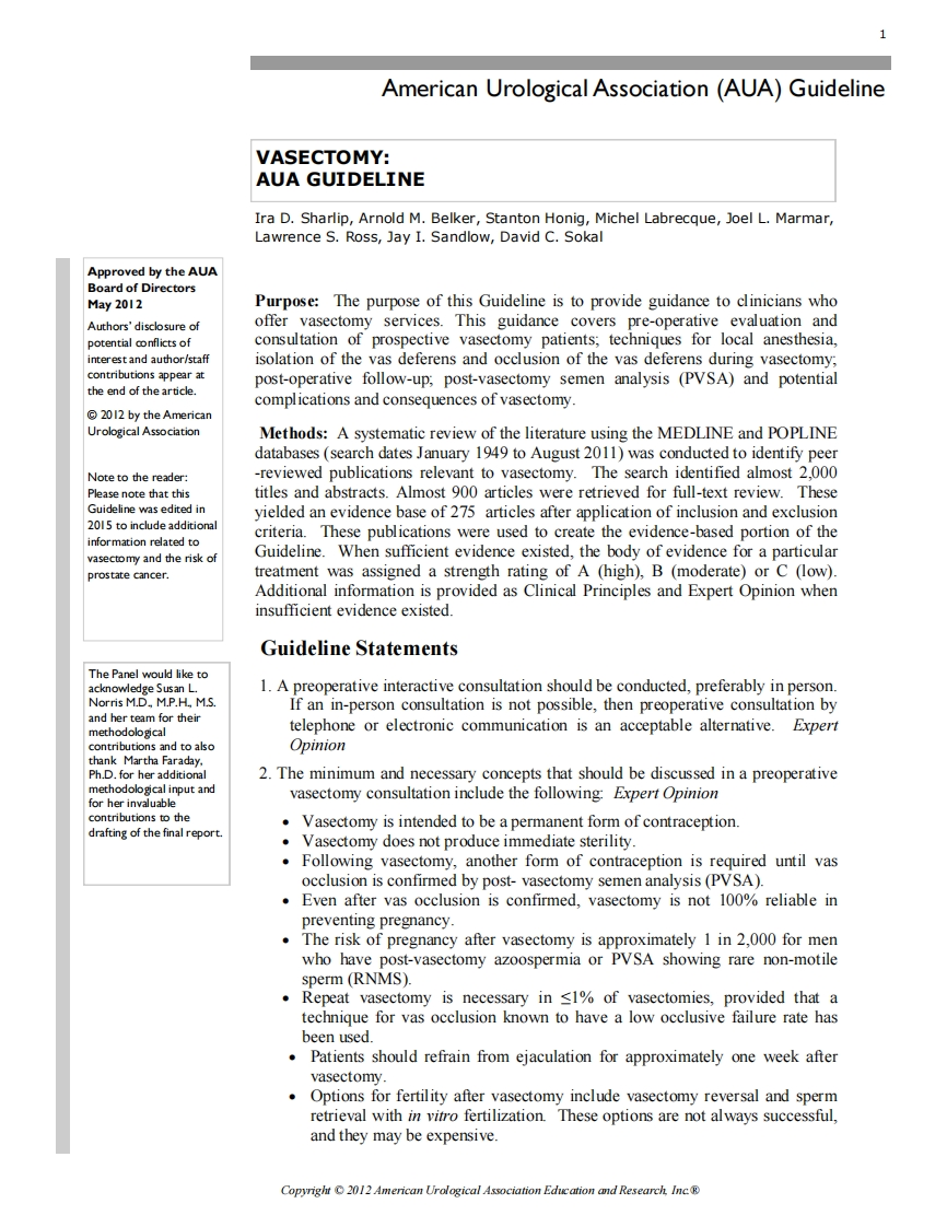 2012-AUA-Vasectomy