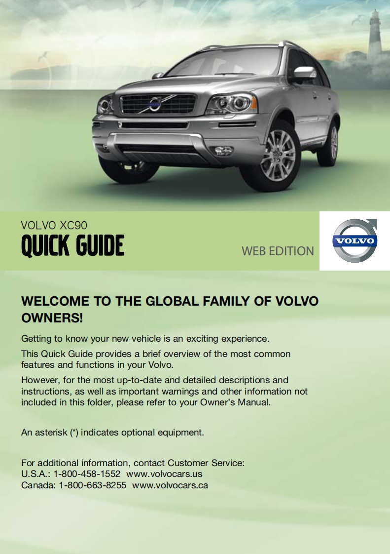 2013-Volvo-XC90-车主快速操控说明书指南