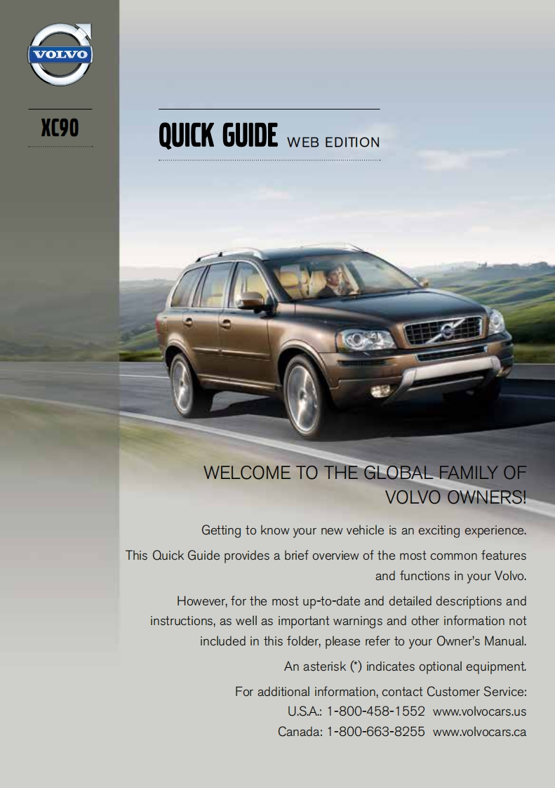 2014-Volvo-XC90-车主快速操控说明书指南