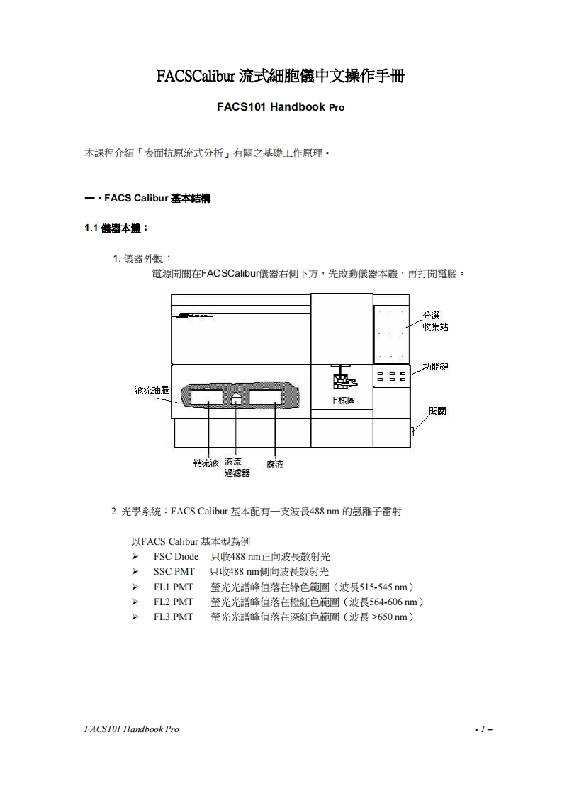 20150330FACSCalibur-FACS101-中文操作手冊