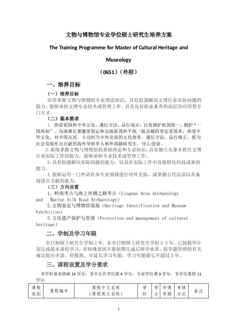 20190523文物与博物馆专硕外招培养方案