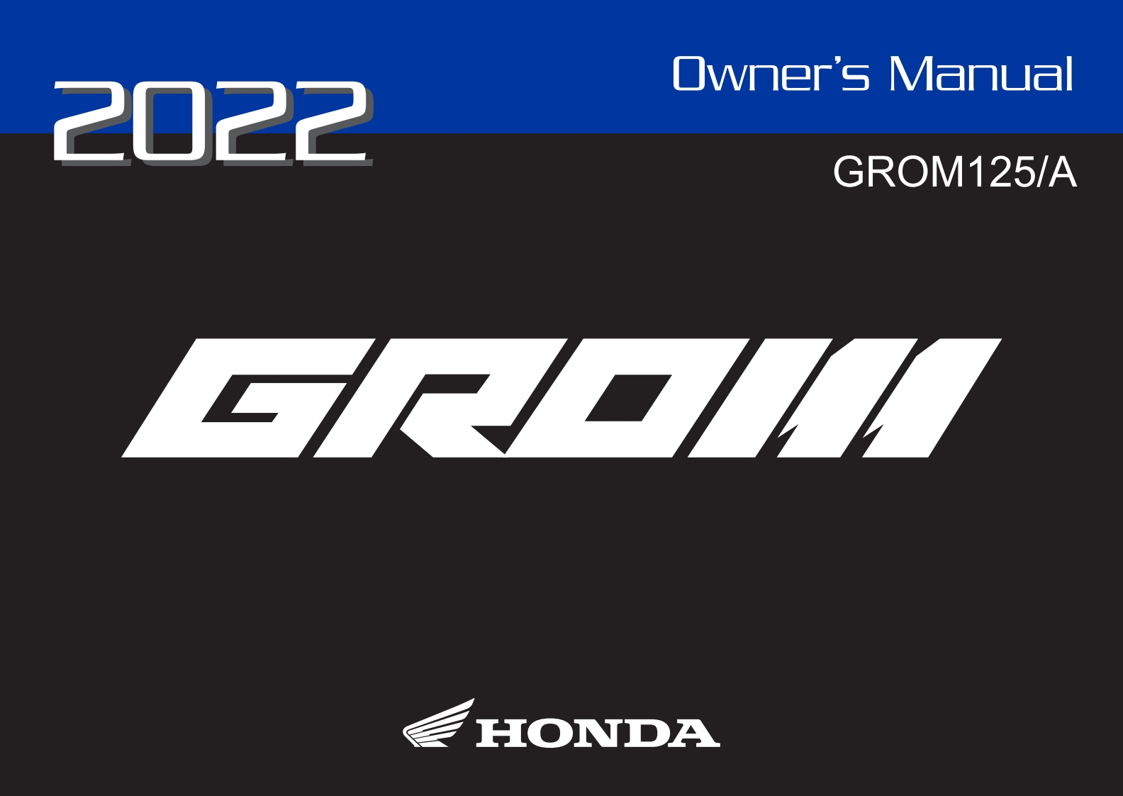 2022-Honda-Grom-manual摩托车驾驶与日常维护保养手册