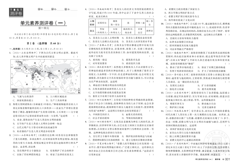 2024-2025（下）全品学练考高中历史必修中外历史纲要（下）（测评卷）新质力文库 - 聚焦新质生产力发展的数字化知识库_行业洞察 / 理论成果 / 实践指南免费下载新质力文库