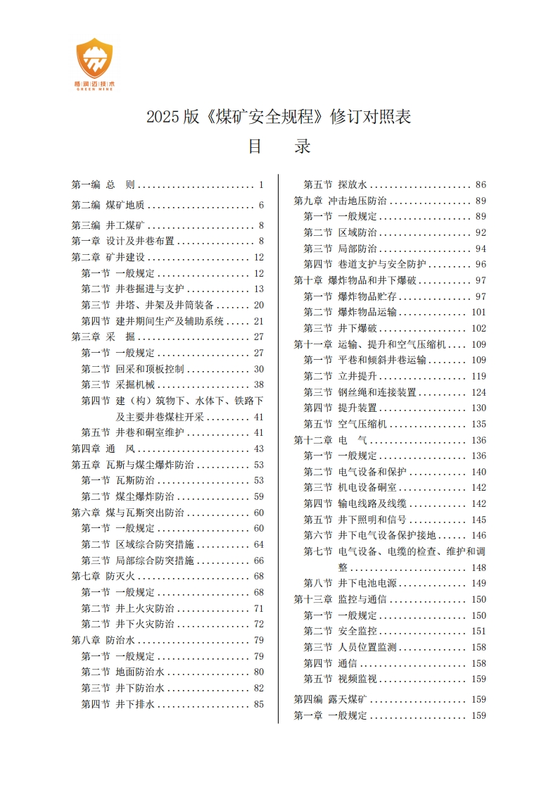 2025版煤矿安全规程修订对照表_20251231