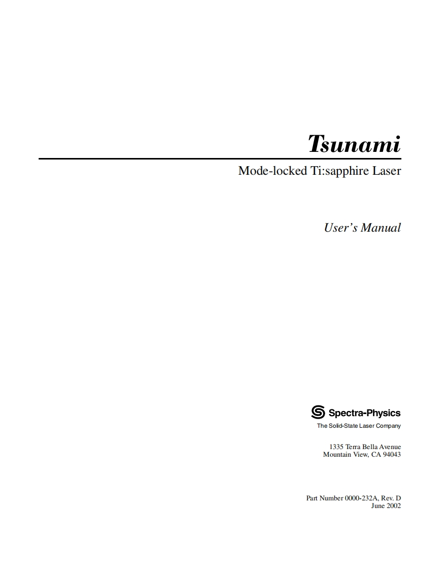 232A_Rev_D_Tsunami_操作说明书手册