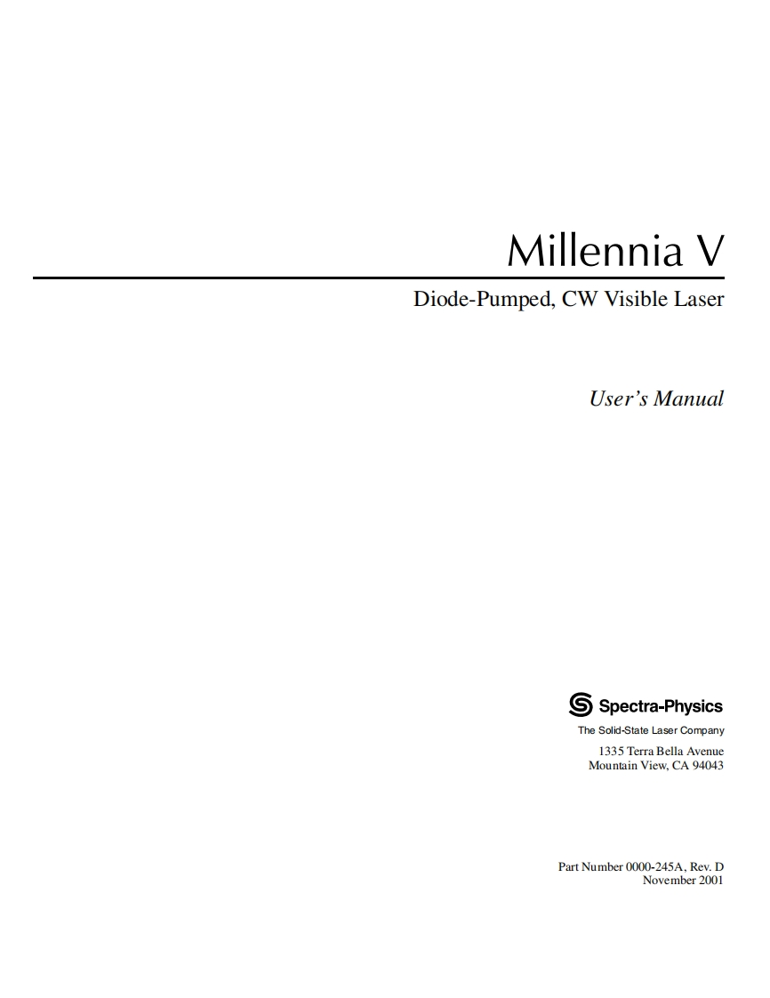 245A_Rev_D_MillenniaV_操作说明书手册