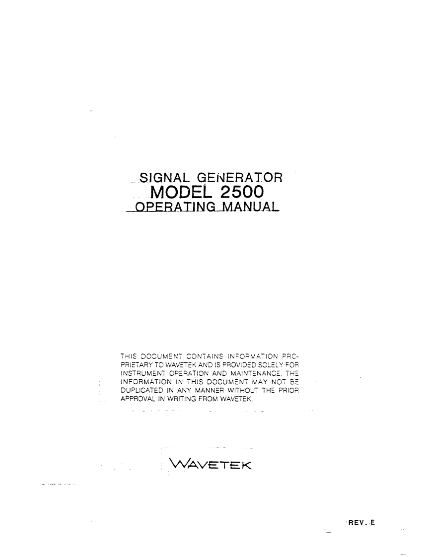 2500-OM操作说明书手册
