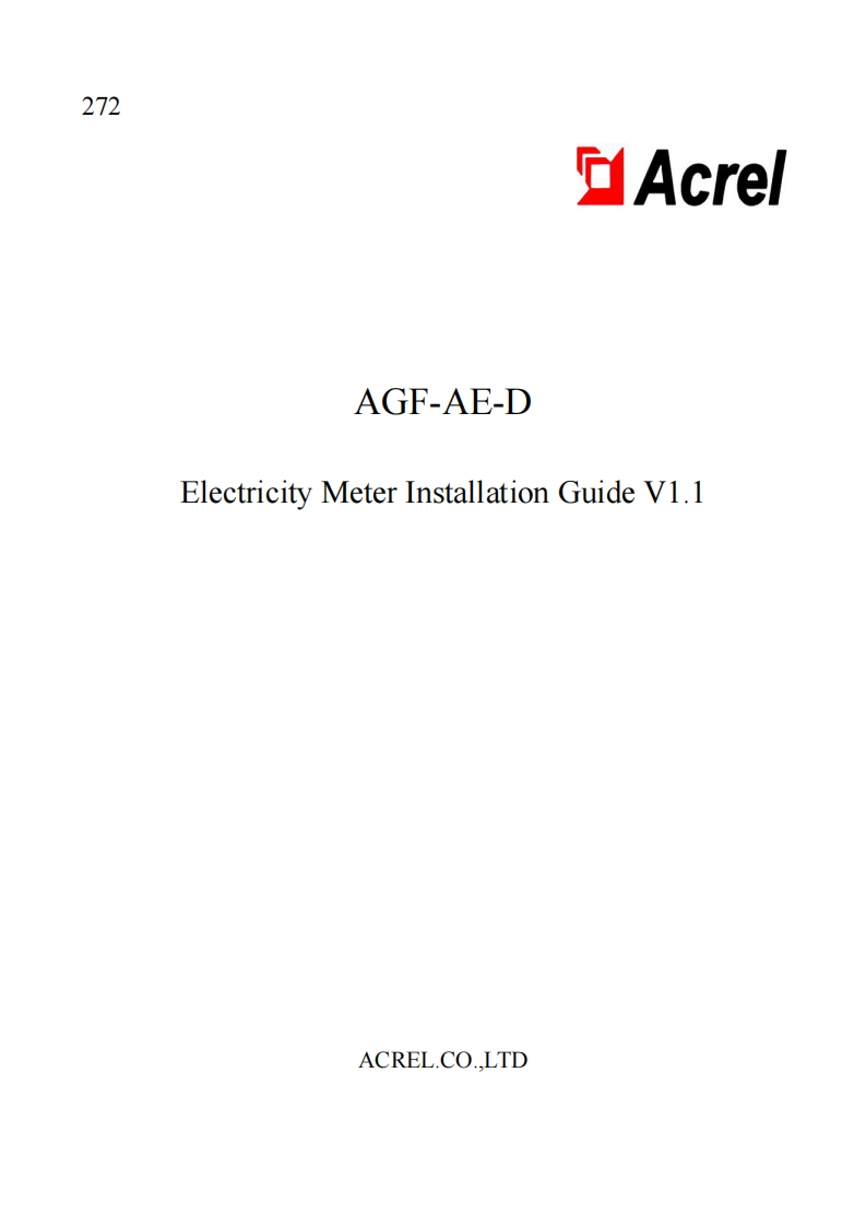272AGF-AE-D电能表安装使用说明书V1.1-英文-20210810