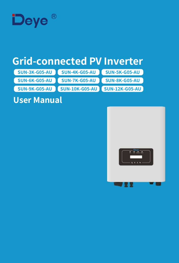 2说明书sun-3-12k-g05-aup32mppt1000v2×13adeye澳洲ver2.5英语封面封底彩印封面封底157g内页70g铜版纸142.