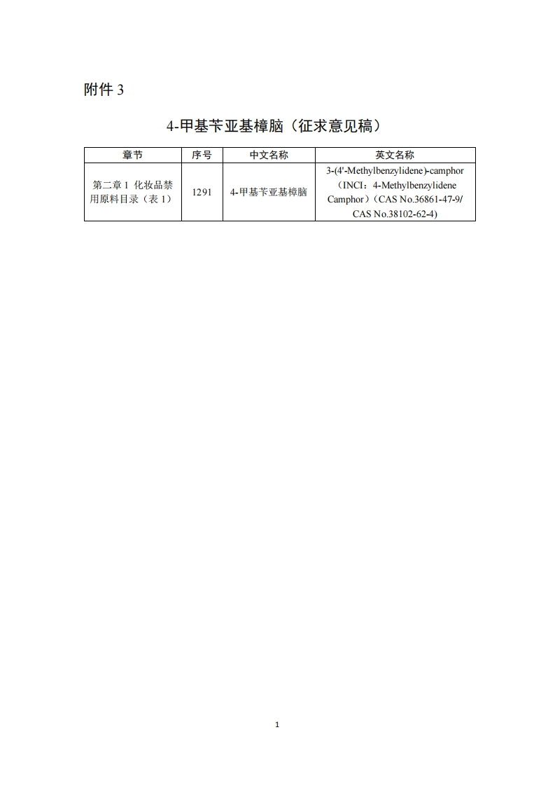 3-《4-甲基苄亚基樟脑（征求意见稿）》及起草说明