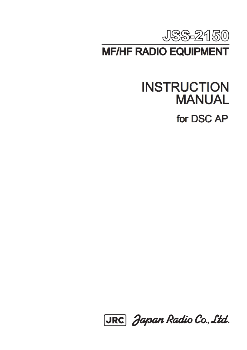 302-MFHF_JRC_JSS-2150_Instruct_Manual操作说明书手册_DSC_AP_1-12-2015