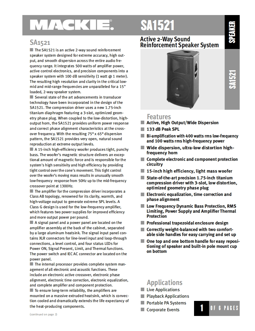 3052-sa1521specsheet操作说明书手册
