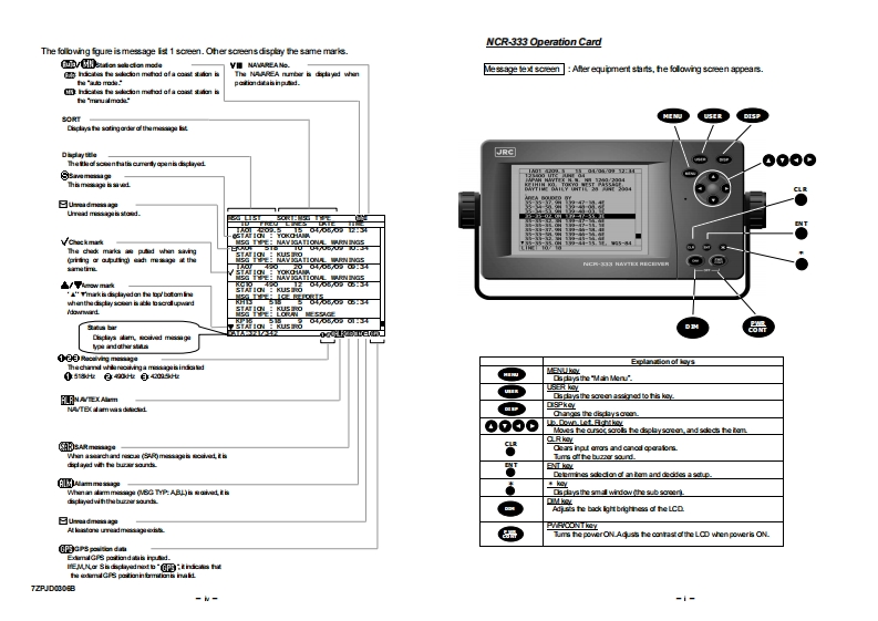 310-Navtex_JRC_NCR-333_Operation_Manual操作说明书手册_1-7-2019