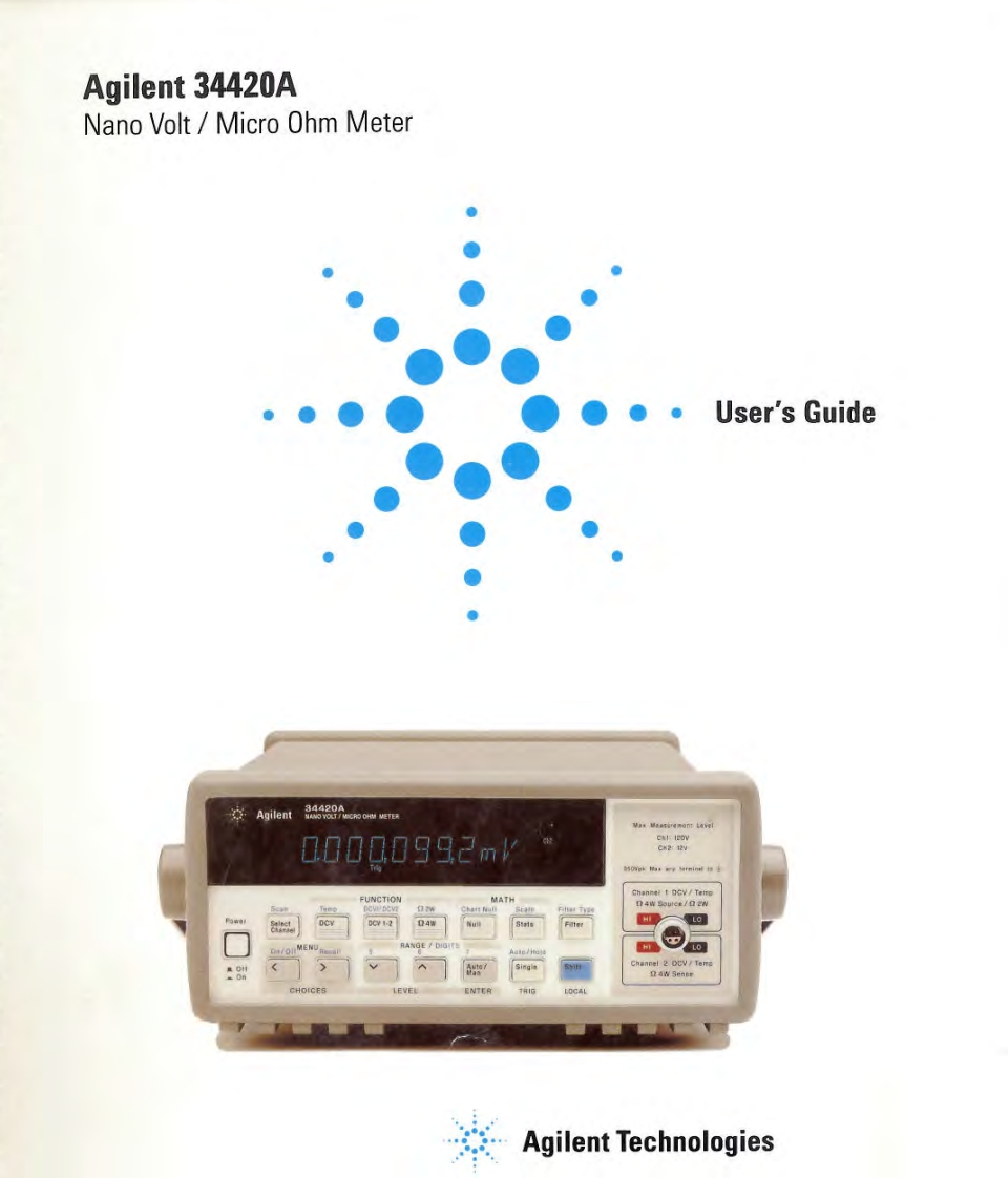 34420A--用户操作维护说明书手册