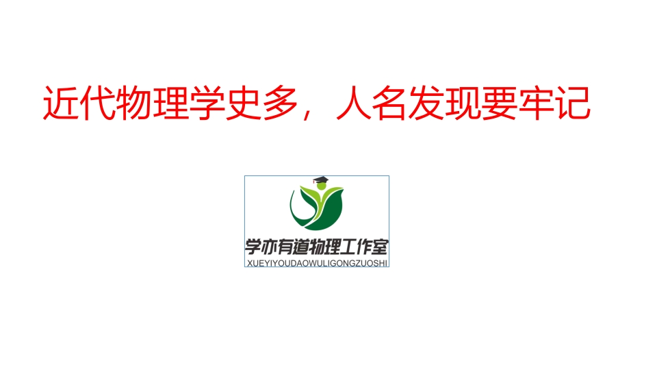 360.近代物理学史多人名发现要牢记