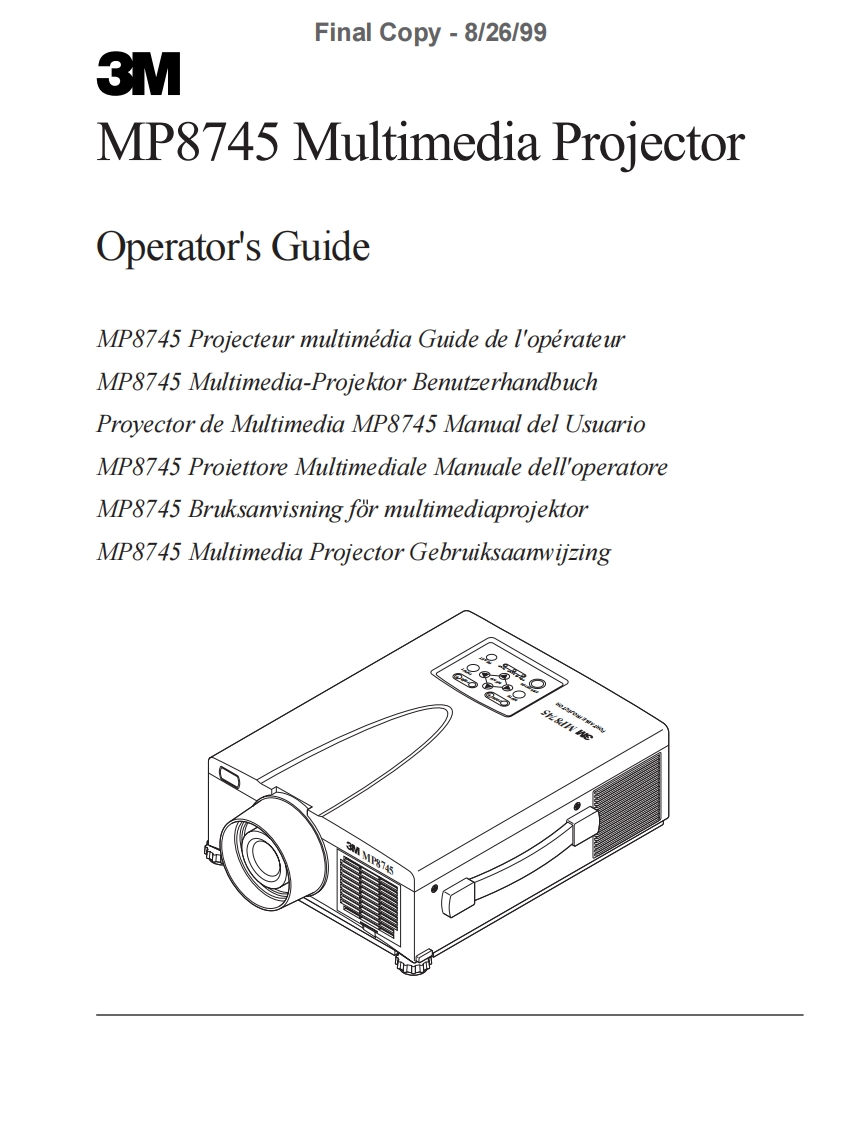 3M-MP8745-Projector-操作说明书手册