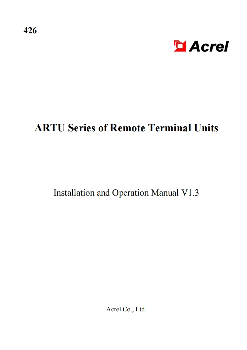 426ARTU系列远程终端单元说明书V1.3(英文)-20240417(V4.3)