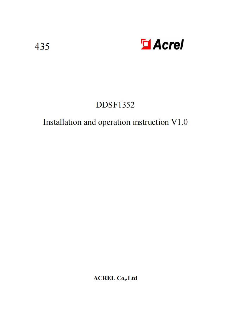 435DDSF1352InstallationandoperatioV1.0.