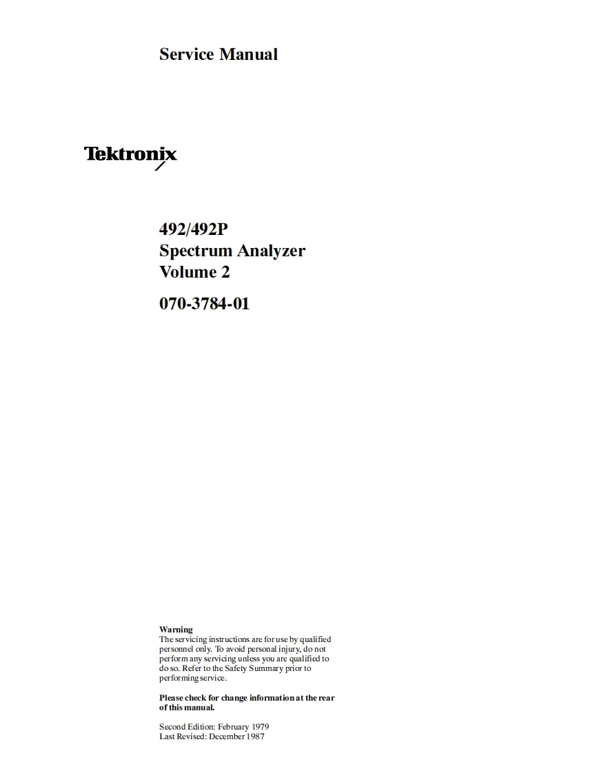 492维修维护手册