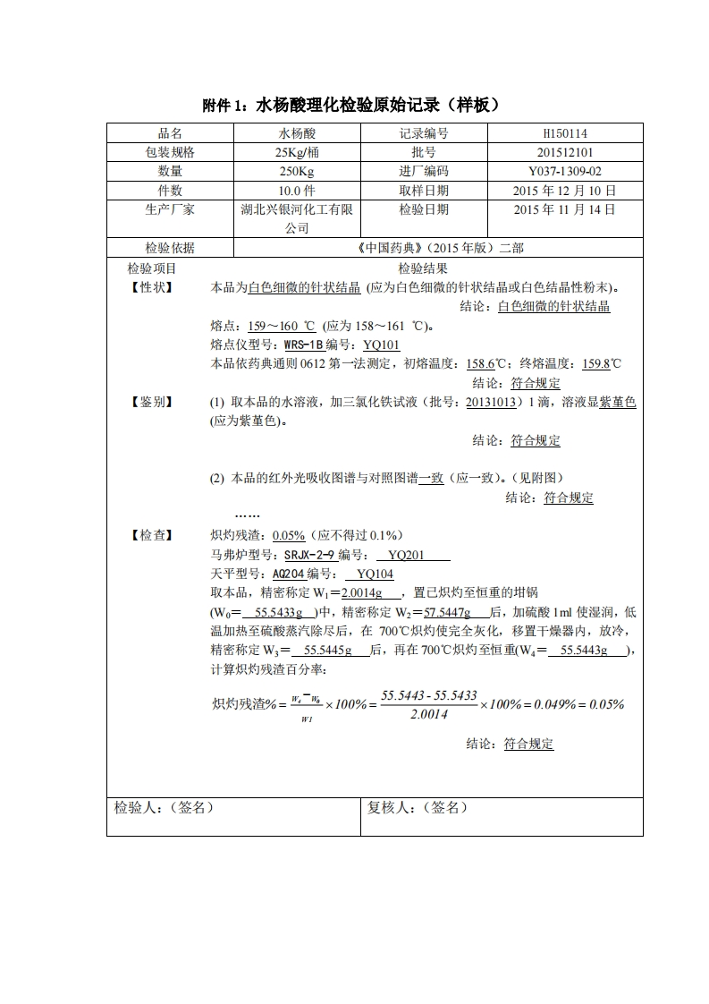 5-实训原始记录和实训报告样板
