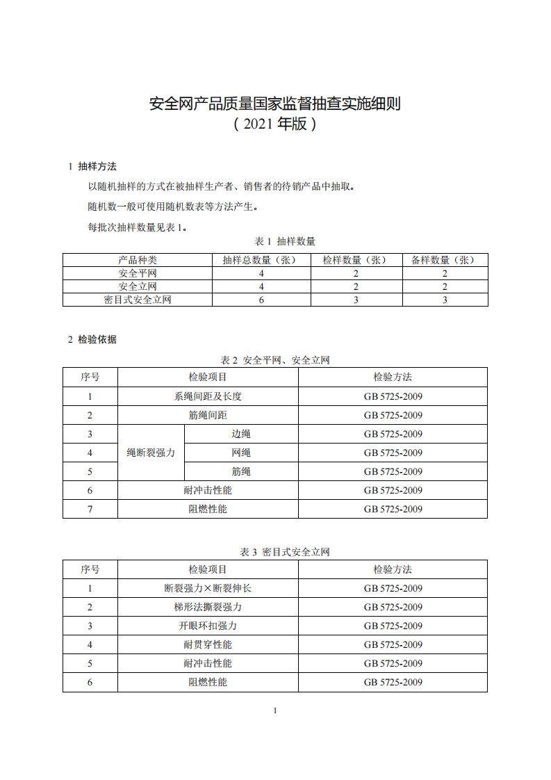50-安全网产品质量国家监督抽查实施细则（2021年版）