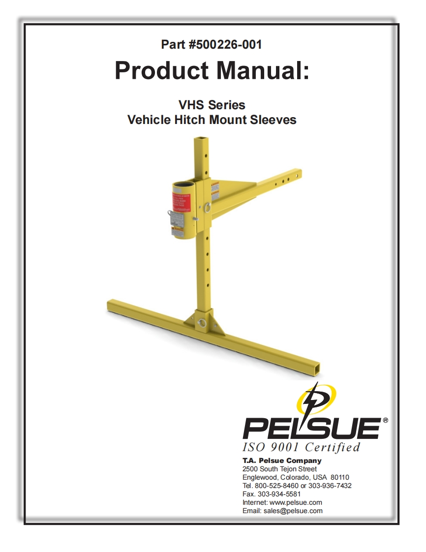 500226-001-Product-手册说明书指南-VHS-Series-Hitch-Mount-Sleeve