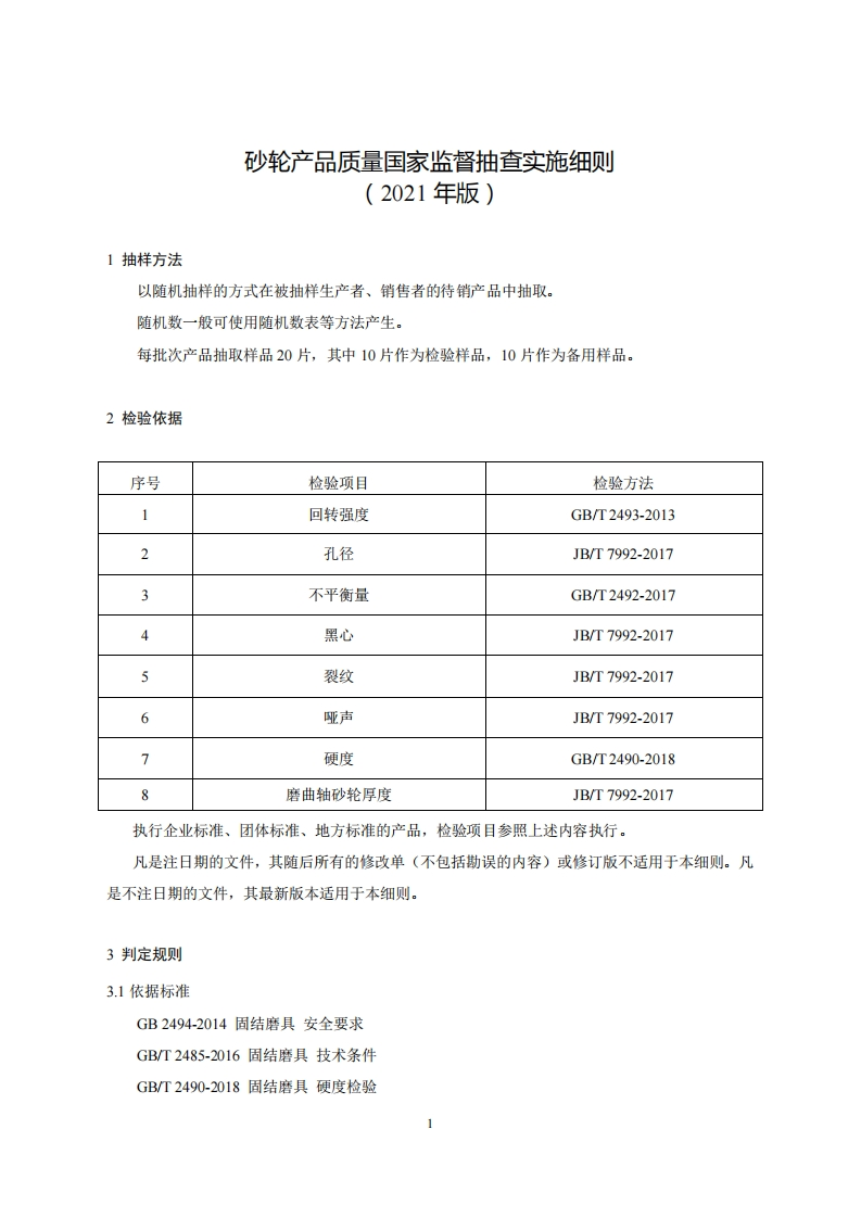56-砂轮产品质量国家监督抽查实施细则（2021年版）