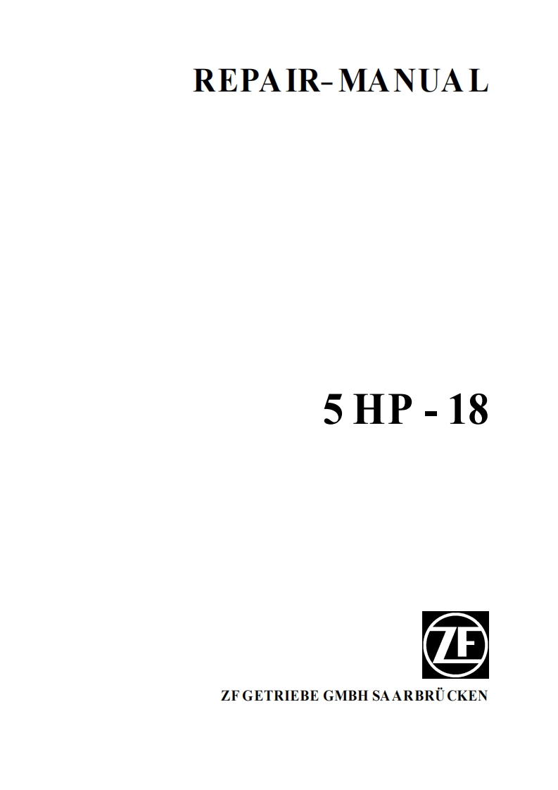 5HP18变速箱维修手册