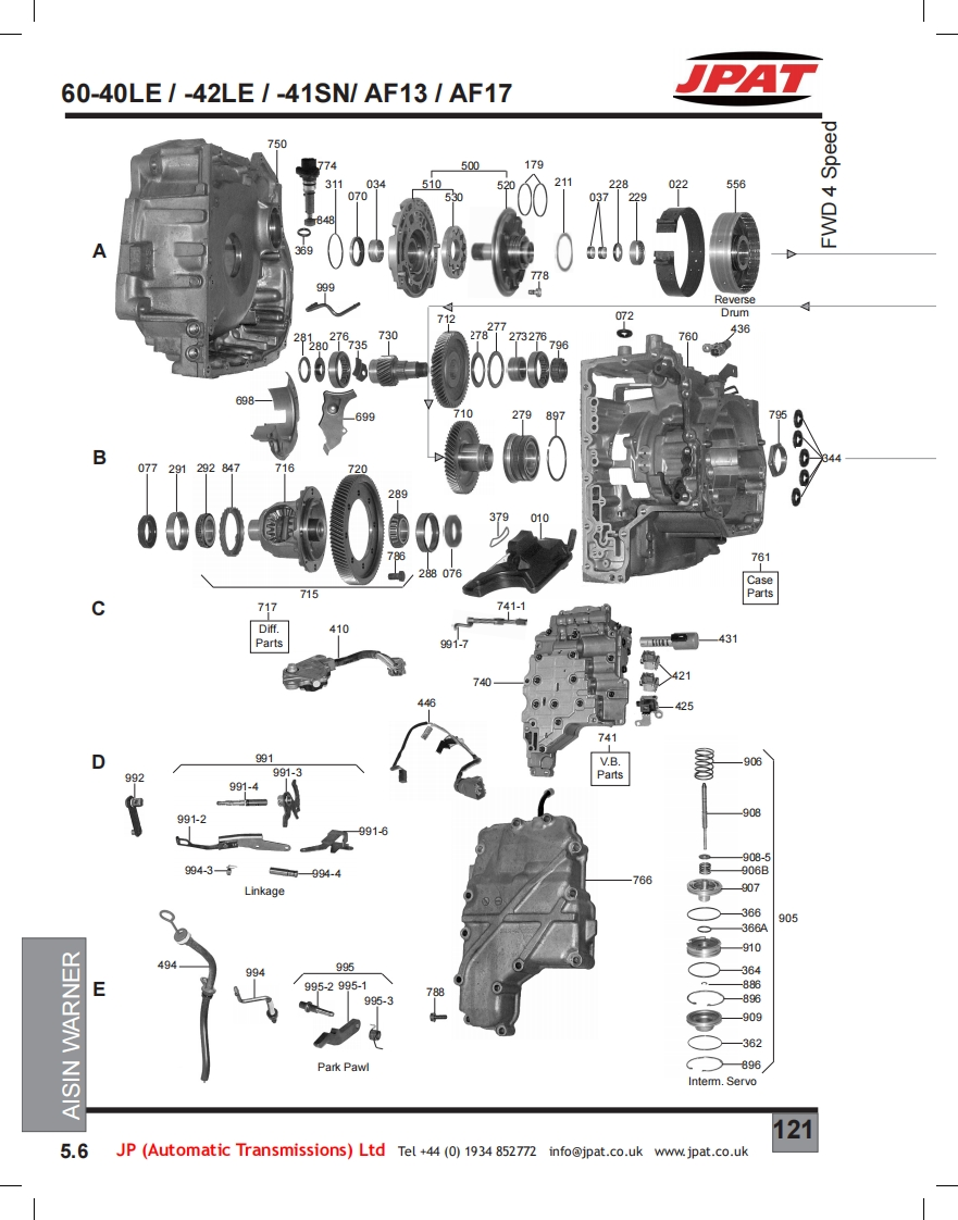 60-40LE42LE41SNAF13变速箱零部件图册