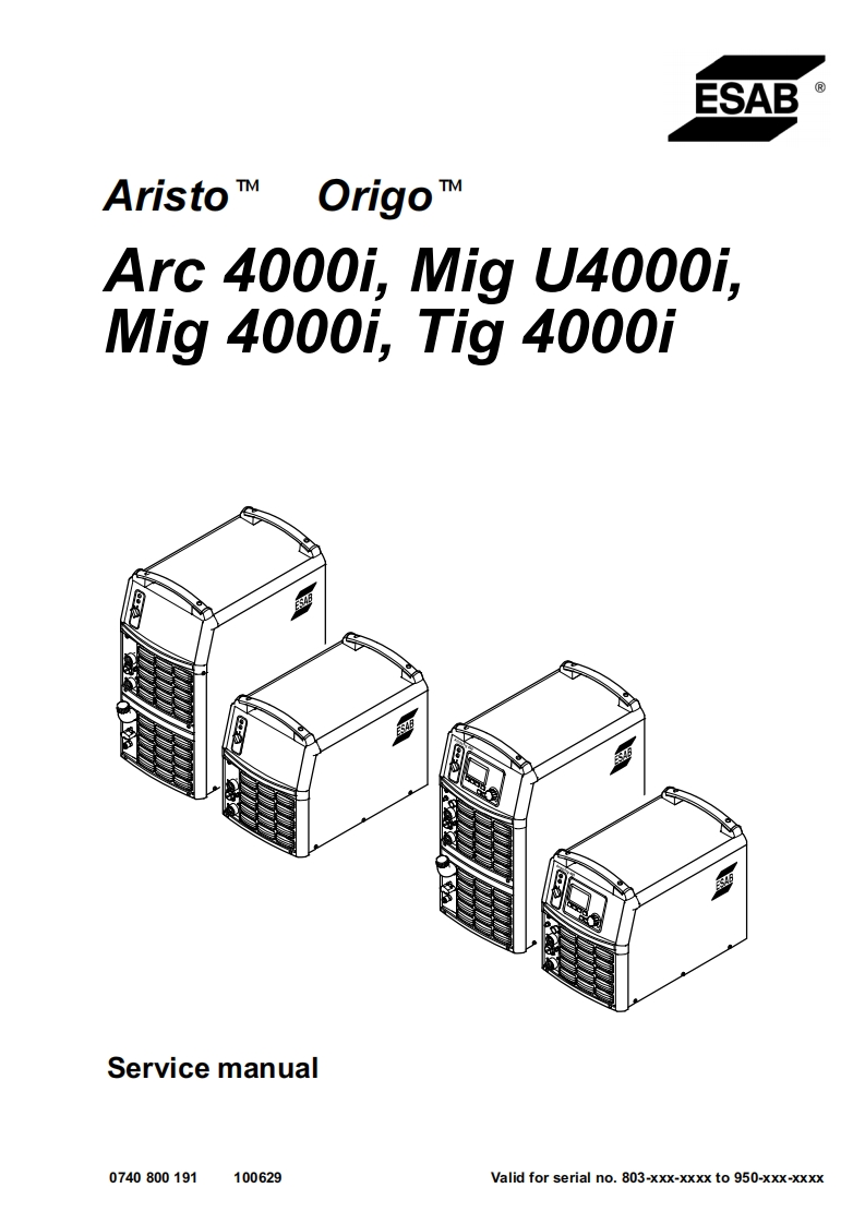 62_ESAB-Arc_4000i-Mig_维修手册U