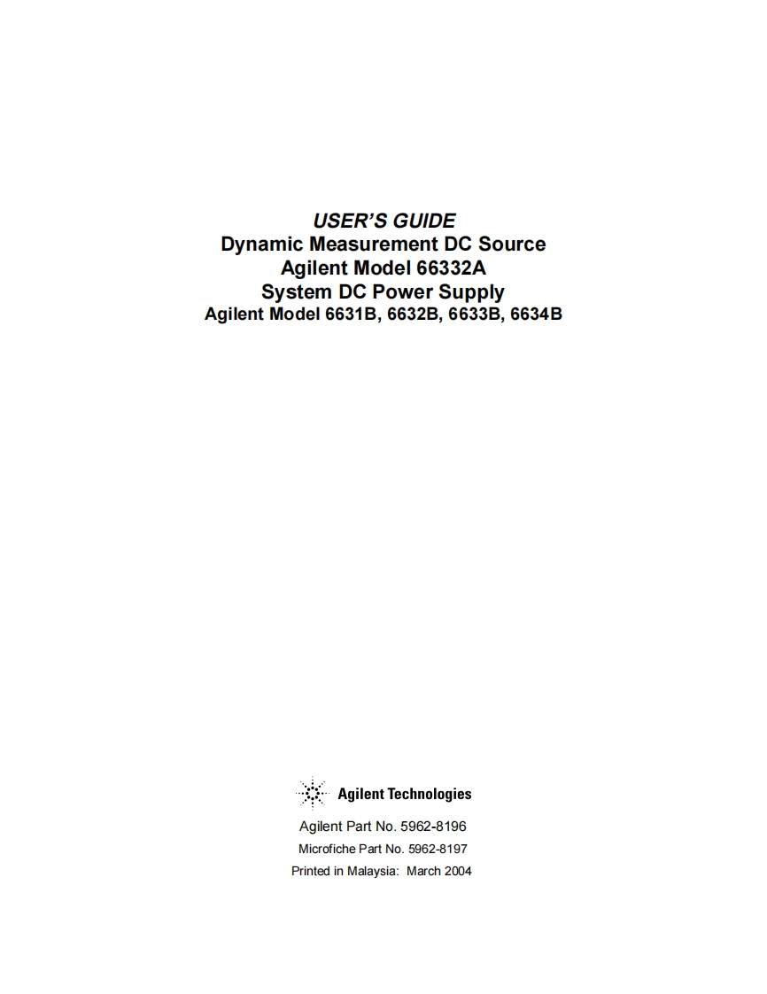 663xB_Series_DC_Power_Supplies_UG操作说明书手册