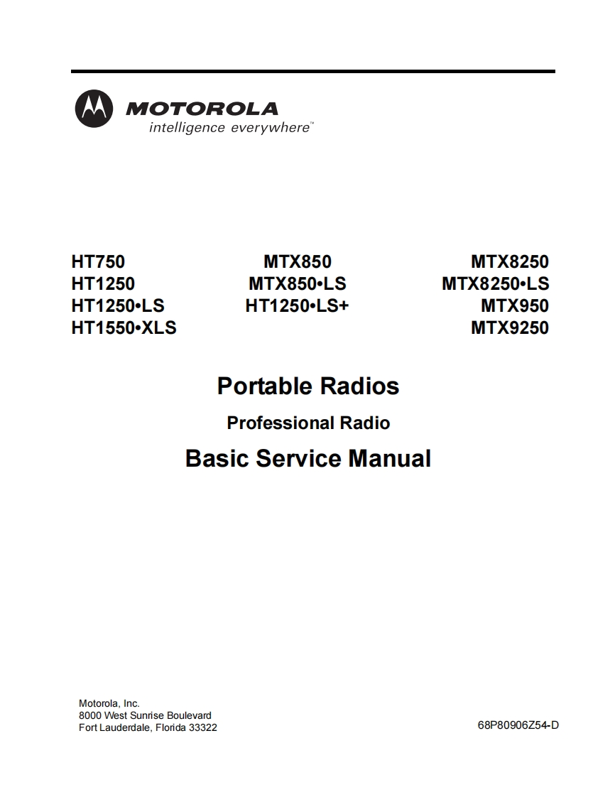 68P80906Z54-D_Motorola_HT_MTX_PRO_Basic_Service_Manual维修维护手册